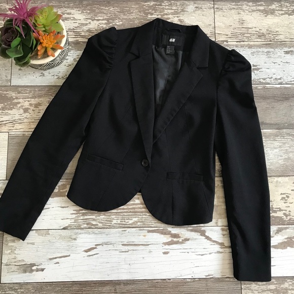 puff sleeve blazer h&m